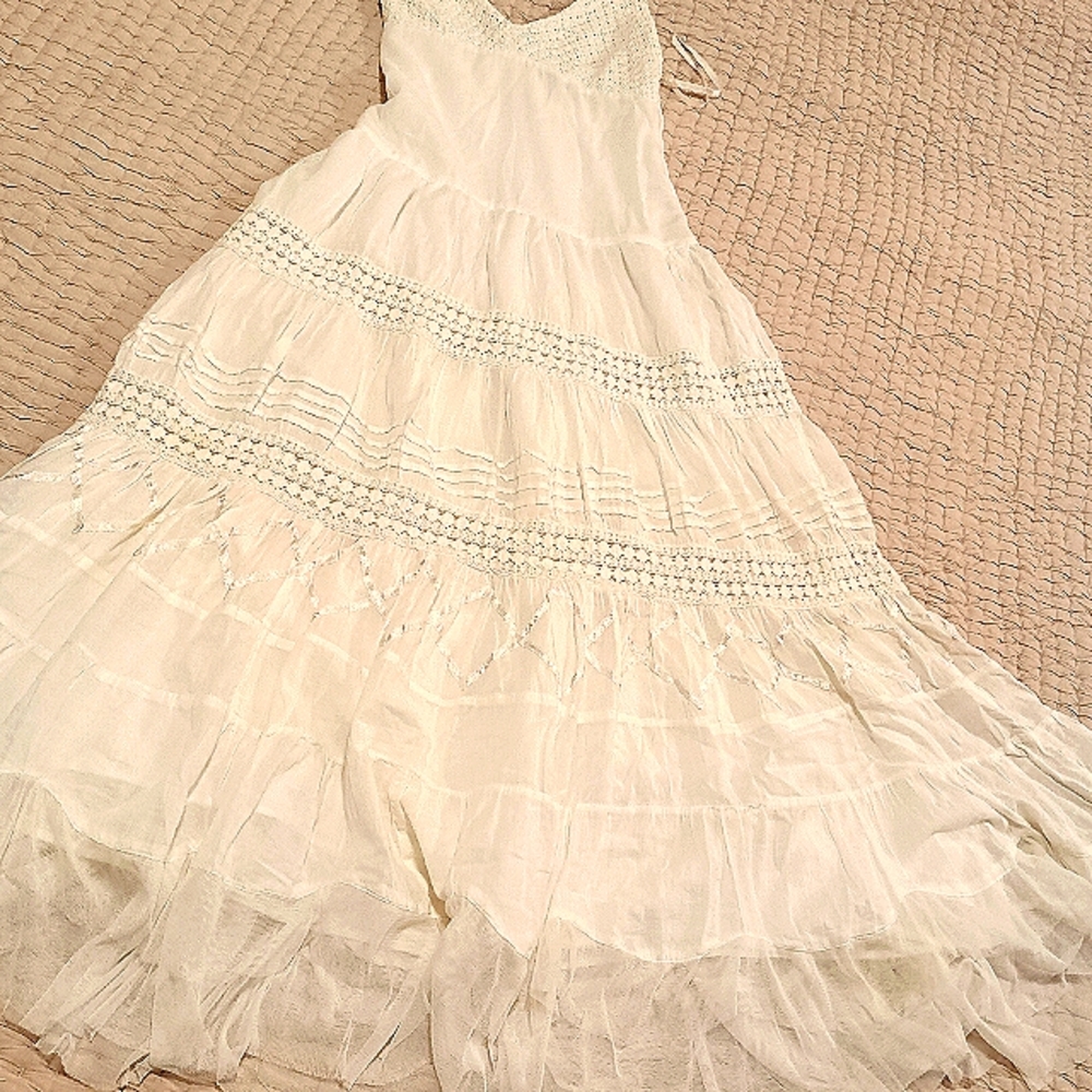 Glamor Angel Elegant White Halter Dress, size S